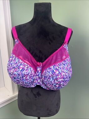 Goddess pink & blue abstract print Bra 40J